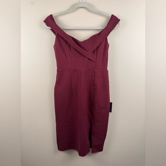 Lulus Classic Glam Plum Off-the-Shoulder Bodycon Dress - Picture 4 of 4